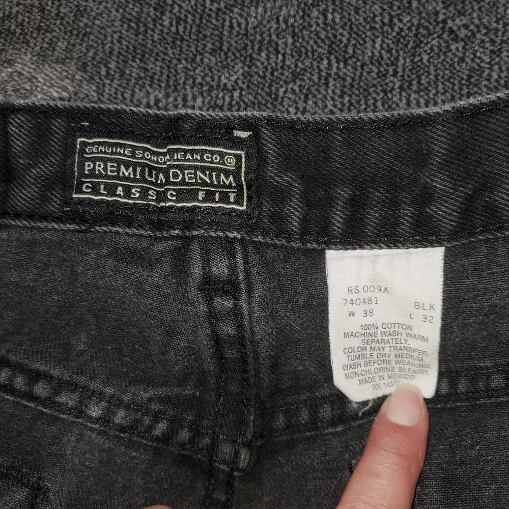 SONOMA Mens‎ Classic Fit Black Jeans 38x32